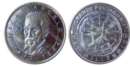 04071 GETTONE TOKEN JETON COMMEMORATIVE I GRANDI PROTAGONISTI DEL MILLENNIO MICHELANGELO - Otros & Sin Clasificación