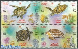 Oman 2002 Sea Turtles 4v [+], Mint NH, Nature - Reptiles - Turtles - Omán