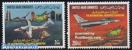 United Arab Emirates 1997 Aviation Exposition 2v, Mint NH, Transport - Aircraft & Aviation - Vliegtuigen