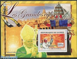 Guinea, Republic 2007 Pope, Cathedrals S/s, Mint NH, Religion - Churches, Temples, Mosques, Synagogues - Pope - Churches & Cathedrals
