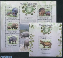 Mozambique 2010 Hippos 2 S/s, Mint NH - Mozambique