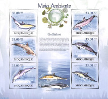 Mozambique 2010 Dolphins 6v M/s, Mint NH, Nature - Sea Mammals - Mozambique