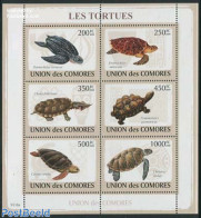 Comoros 2009 Turtles 6v M/s, Mint NH, Nature - Turtles - Comoros