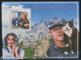 Sao Tome/Principe 2009 Cats Of Famous Persons S/s, David Bowie, Mint NH, Nature - Performance Art - Cats - Music - Pop.. - Music