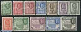 British Somalia 1942 Definitives 12v, Unused (hinged), Nature - Various - Animals (others & Mixed) - Cattle - Maps - W.. - Geography