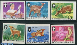 Korea, North 1979 Deer 6v, Imperforated, Mint NH, Nature - Animals (others & Mixed) - Deer - Korea (Nord-)