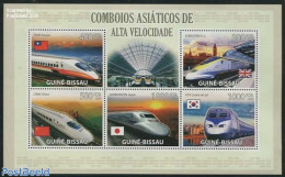 Guinea Bissau 2009 High Speed Trains 5v M/s, Mint NH, Transport - Railways - Trains