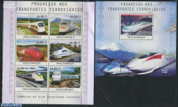 Mozambique 2010 High Speed Trains 2 S/s, Mint NH, Transport - Railways - Trains