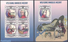 Burundi 2013 Mozart 2 S/s, Mint NH, Performance Art - Various - Amadeus Mozart - Music - Freemasonry - Music