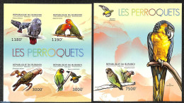 Burundi 2012 Parrots  2 S/s, Imperforated, Mint NH, Nature - Birds - Parrots - Otros & Sin Clasificación