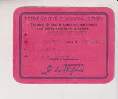 NARNI TERNI  TESSERA  FEDERAZIONE ITALIANA TENNIS  1963 - Otros & Sin Clasificación