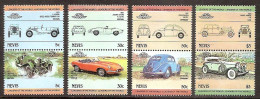 NEVIS 1984●Cars●Automobiles USA/Germany/Britain Mi194-201 Complete Set MHN - St.Kitts Y Nevis ( 1983-...)