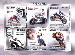 Sao Tome/Principe 2010 Moto GP 5v M/s, Mint NH, Transport - Motorcycles - Moto