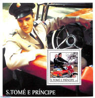Sao Tome/Principe 2003 Elvis Presley S/s, Mint NH, Performance Art - Transport - Elvis Presley - Automobiles - Motorcy.. - Elvis Presley
