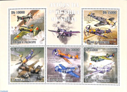 Sao Tome/Principe 2010 War Planes 5v M/s, Mint NH, History - Transport - World War II - Aircraft & Aviation - WW2 (II Guerra Mundial)