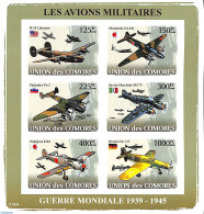 Comoros 2008 Military Planes 6v M/s, Imperforated, Mint NH, Transport - Aircraft & Aviation - Vliegtuigen