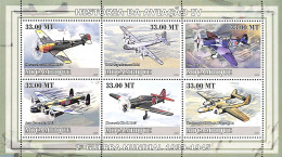 Mozambique 2009 Aviation History 6v M/s, Mint NH, Transport - Aircraft & Aviation - Aerei