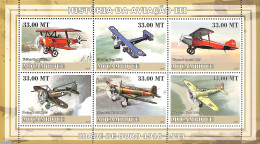 Mozambique 2009 Aviation History 6v M/s, Mint NH, Transport - Fokker Airplanes - Aircraft & Aviation - Aerei