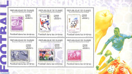 Guinea, Republic 2009 Football On Stamps 6v M/s, Mint NH, Sport - Football - Stamps On Stamps - Stamps On Stamps