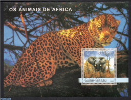 Guinea Bissau 2003 Animals From Africa S/s, Mint NH, Nature - Animals (others & Mixed) - Cat Family - Elephants - Wild.. - Guinée-Bissau