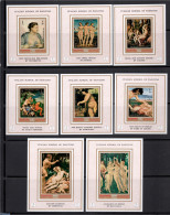 Manama 1971 Italian Paintings 8 S/s, Imperforated, Mint NH, Art - Nude Paintings - Paintings - Manama