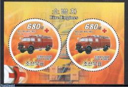 Korea, North 2008 Fire Engines 2v M/s, Mint NH, Transport - Fire Fighters & Prevention - Firemen