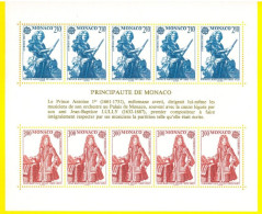 MONACO 1985 Sheet Europa Prince Antoine I J.B. Lully - Foglietto - Unused Stamps