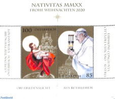 Austria 2020 Christmas S/s, Joint Issue Vatican S/s, Mint NH, Religion - Various - Christmas - Pope - Joint Issues - Neufs