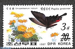 Korea, North 2006 3W On 20ch Overprint, Stamp Out Of Set, Mint NH, Nature - Butterflies - Flowers & Plants - Corea Del Nord