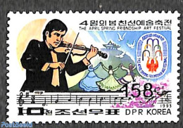 Korea, North 2006 158W On 10ch Overprint, Stamp Out Of Set, Mint NH, Performance Art - Dance & Ballet - Music - Staves - Danza