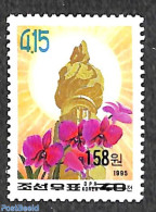 Korea, North 2006 158W On 40ch Overprint, Stamp Out Of Set, Mint NH, Nature - Flowers & Plants - Orchids - Art - Sculp.. - Skulpturen