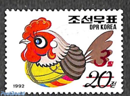 Korea, North 2006 3W On 20ch Red Overprint, Stamp Out Of Set, Mint NH, Nature - Poultry - Corea Del Norte