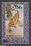 Korea, North 2006 134W On 40ch Black Overprint, Stamp Out Of Set, Mint NH, Nature - Cat Family - Art - East Asian Art .. - Korea (Noord)