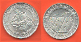 San Marino 1000 Lire 1992 Discovery America Cristoforo Colombo Silver Coin Rif K 287 - San Marino