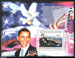 Guinea, Republic 2009 A. Lincoln S/s, Mint NH, History - Transport - American Presidents - Flags - Nobel Prize Winners.. - Prix Nobel