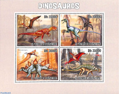 Sao Tome/Principe 2010 Dinosaurs 4v M/s, Mint NH, Nature - Prehistoric Animals - Vor- U. Frühgeschichte