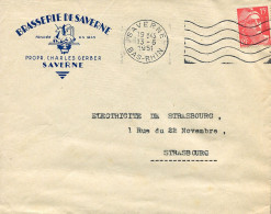 Lettre Commerciale - "Brasserie De Saverne" - 13 Juillet 1951 - Affranchissement Marianne De Gandon - 1921-1960: Période Moderne