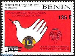 Benin 1998 International Lions Club, Overprint, Mint NH, Nature - Various - Birds - Lions Club - Pigeons - Ongebruikt