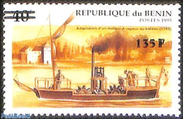 Benin 2000 Adaptation Of A Steam Engine To The Boat, Overprint, Mint NH, Nature - Transport - Water, Dams & Falls - Sh.. - Ongebruikt