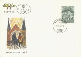 AUSTRIA. FDC. CHRISTMAS 1967. SALZBURG - FDC