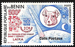 Benin 2008 20th Anniversary Of The First Living Being In Space, Laika, Overprint, Mint NH, Nature - Transport - Dogs -.. - Ongebruikt