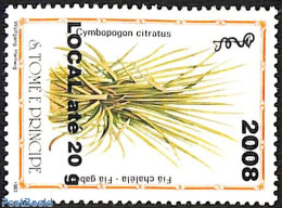 Sao Tome/Principe 2008 Cymbopogon Citratus, Overprint, Mint NH, Nature - Sao Tome Et Principe