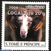 Sao Tome/Principe 2008 Goat, Overprint, Mint NH, Nature - Animals (others & Mixed) - Sao Tome Et Principe