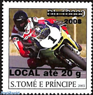 Sao Tome/Principe 2008 Motor Racing, Overprint, Mint NH, Sport - Transport - Motorcycles - Motos