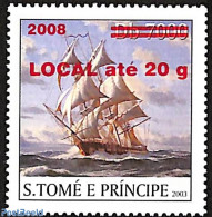 Sao Tome/Principe 2008 Ship, Overprint, Mint NH, Nature - Transport - Water, Dams & Falls - Ships And Boats - Bateaux