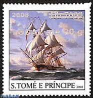 Sao Tome/Principe 2008 Ship, Overprint, Mint NH, Nature - Transport - Water, Dams & Falls - Ships And Boats - Bateaux