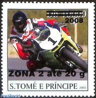 Sao Tome/Principe 2008 Motor Racing, Overprint, Mint NH, Sport - Transport - Motorcycles - Moto