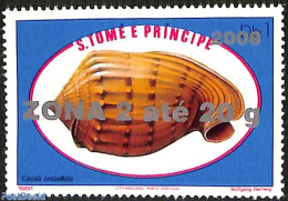 Sao Tome/Principe 2008 Cassis Tessellata Shell, Overprint, Mint NH, Nature - Shells & Crustaceans - Meereswelt