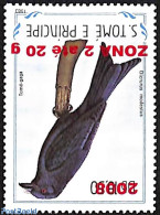 Sao Tome/Principe 2008 Dicrurus Modestus, Overprint, Mint NH, Nature - Birds - Sao Tome Et Principe
