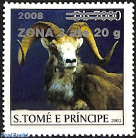 Sao Tome/Principe 2008 Goat, Overprint, Mint NH, Nature - Animals (others & Mixed) - Sao Tome Et Principe